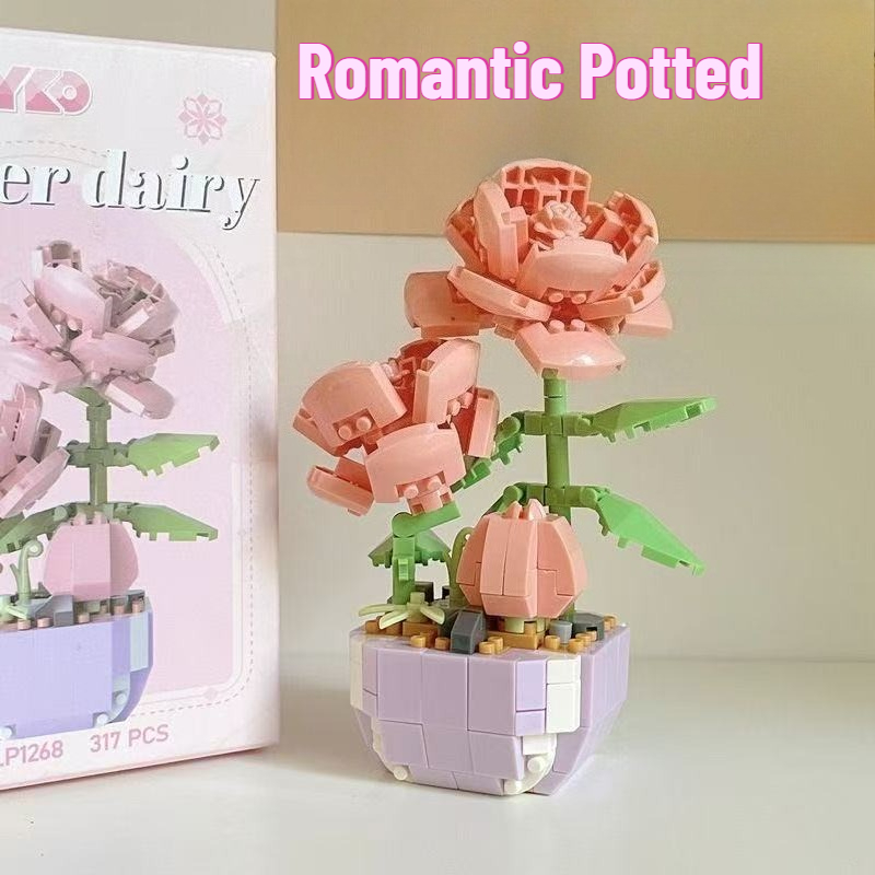 Bonsai Garden Lego Set - Mini Potted Flowers Building Block Sets