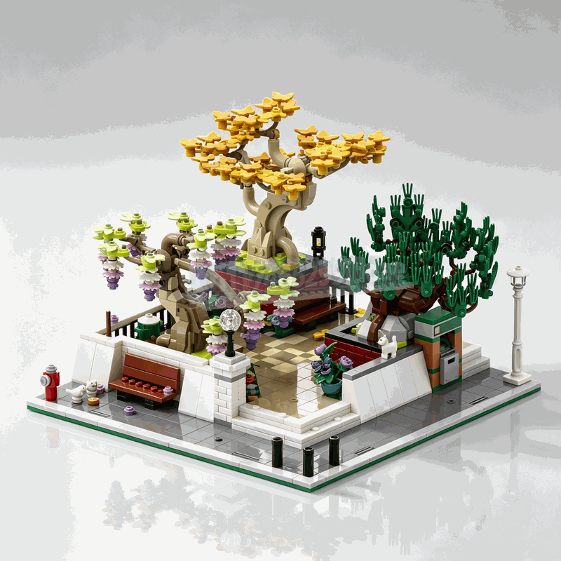 Bonsai Garden Lego Set - 1309PCS Corner Park Bonsai Tree Building