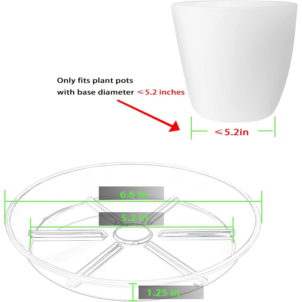 6-Pack Clear Plant Saucers, 6  - огляд і ціна Drip Tray Saucer