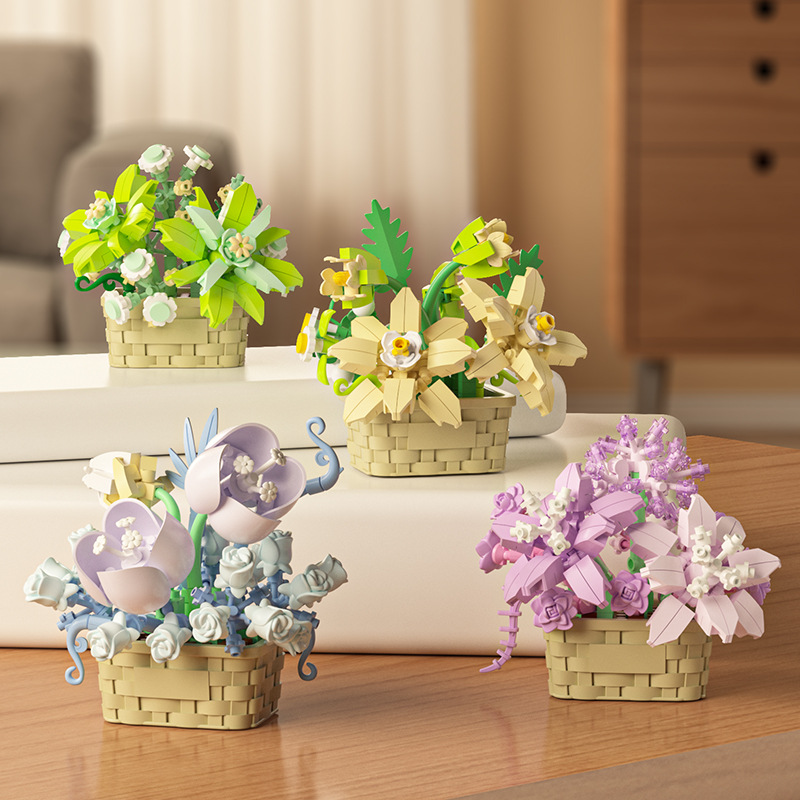 DIY MOC Potted Rose Sunflower  - огляд і ціна Bonsai Garden Lego Set